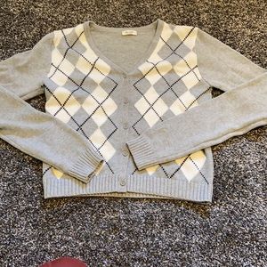NWOT Brandy Melville argyle button down sweater